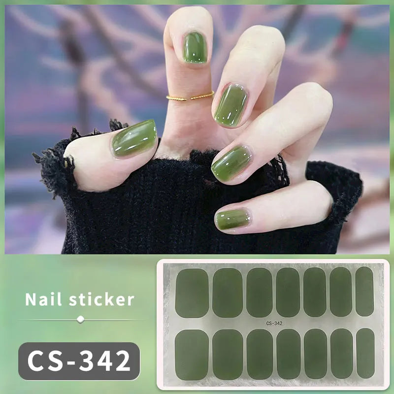 Fullcover Nail Sticker – Modische selbstklebende Nagelfolien mit Glitzer 2.