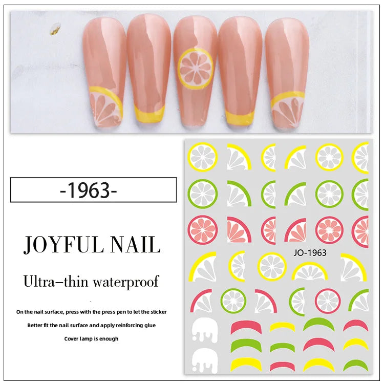 Fruit Nail Sticker – Zitrone, Erdbeere & Wassermelone | Sommerliche Nailart