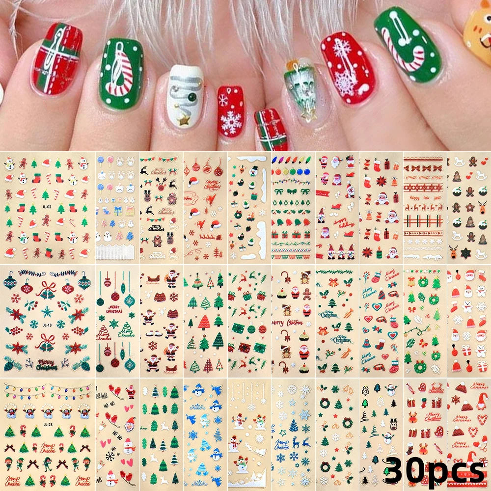 Kinder Nagelsticker „Häschen & Glitzer“ – 30 Stk Cartoon Nail Art mit Pailletten