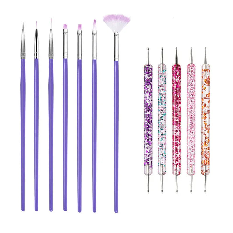Nail Art Pinselset – 5/20 Stk für Malerei, Dotting, Liner & Acryl-Gel
