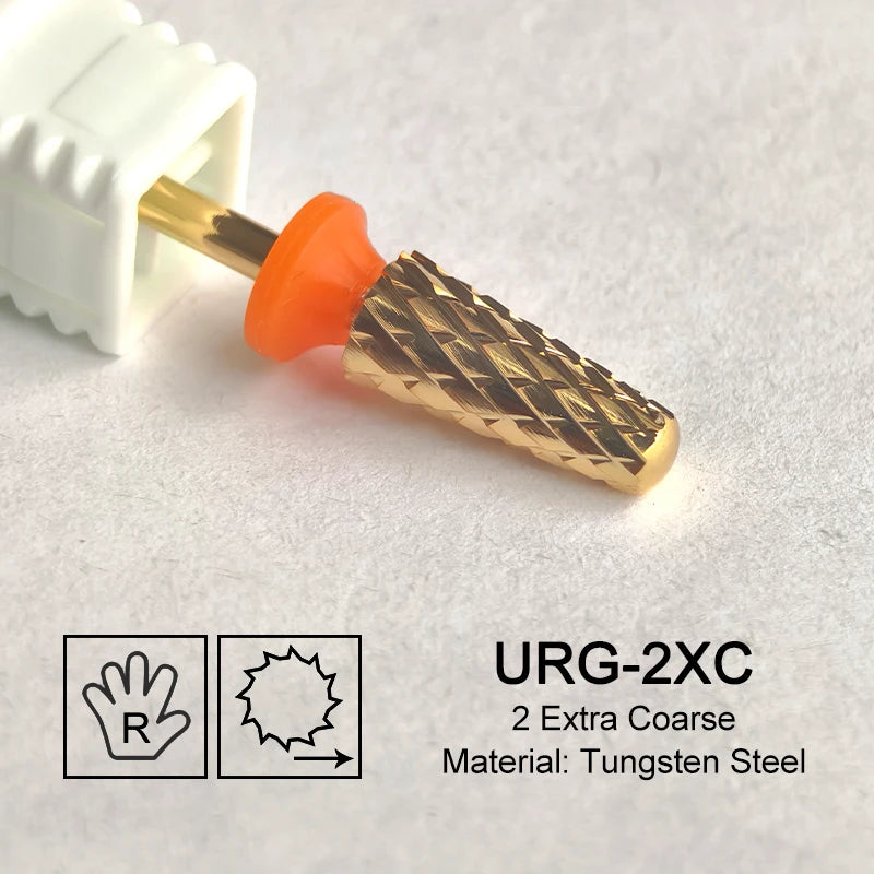 Tapered Barrel Fräserbit – Hartmetall (Tungsten), für Gelentfernung & Polieren (4XC, Gold)