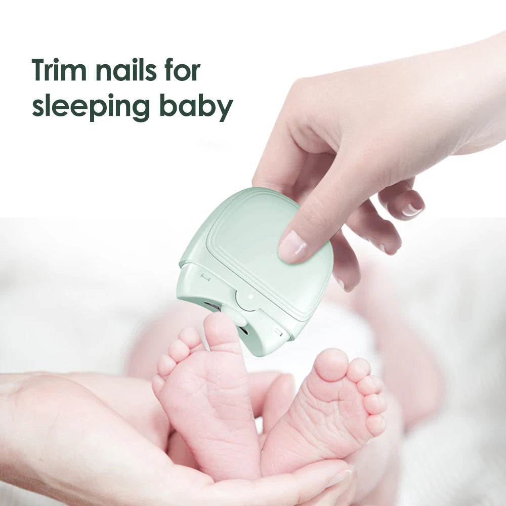 2-in-1 Elektrischer Nageltrimmer & Schleifer mit LED – Wiederaufladbar via USB, für Baby, Erwachsene & Senioren