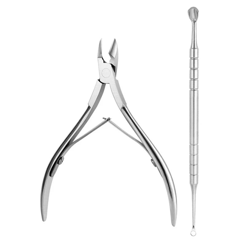 Nagelhautpflege-Set – Edelstahlzange, Schieber & Cutter für Maniküre & Pediküre
