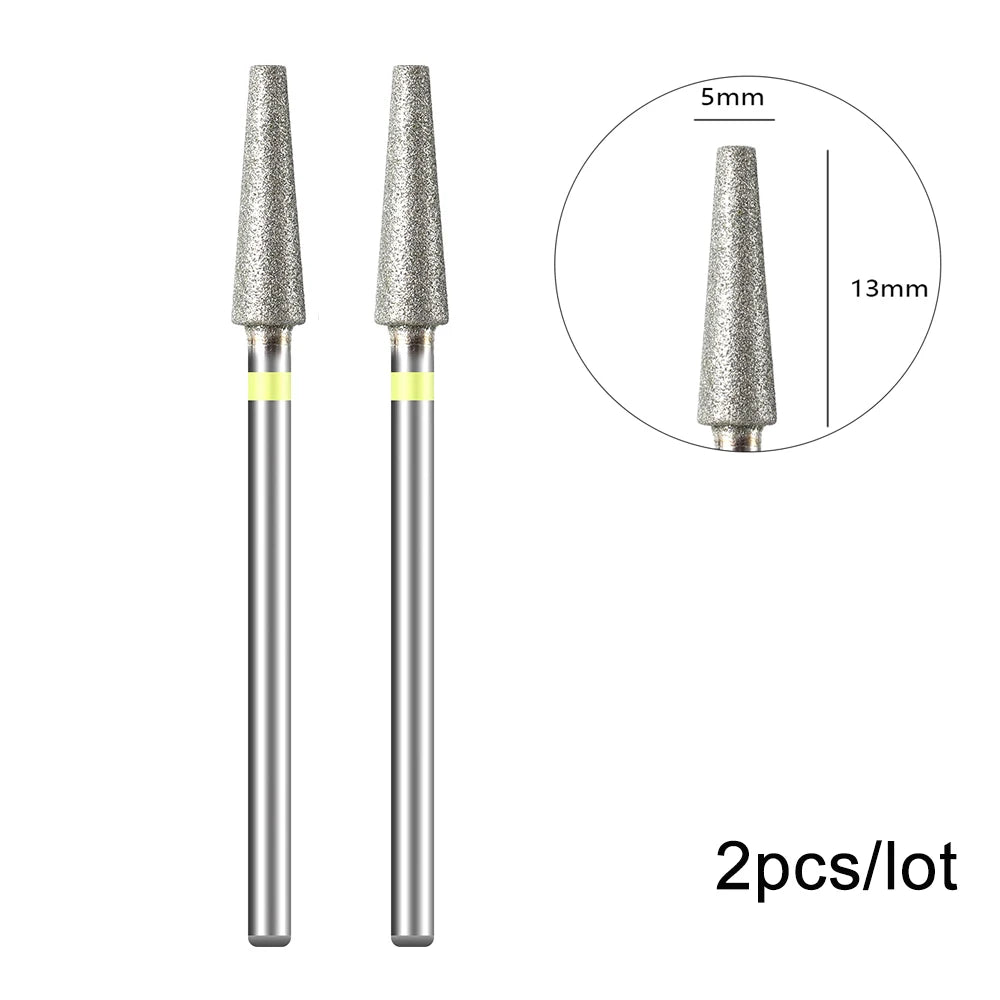 2er-Set Diamant-Fräserbits – Flammenform für Nagelhaut & Gellack (3/32", Profi-Qualität)