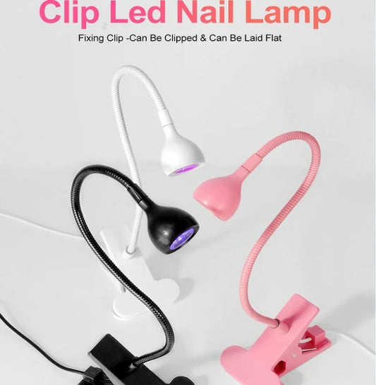 Flexible LED Nagellampe 3W mit Clip – USB UV-Licht zum schnellen Trocknen von Gel