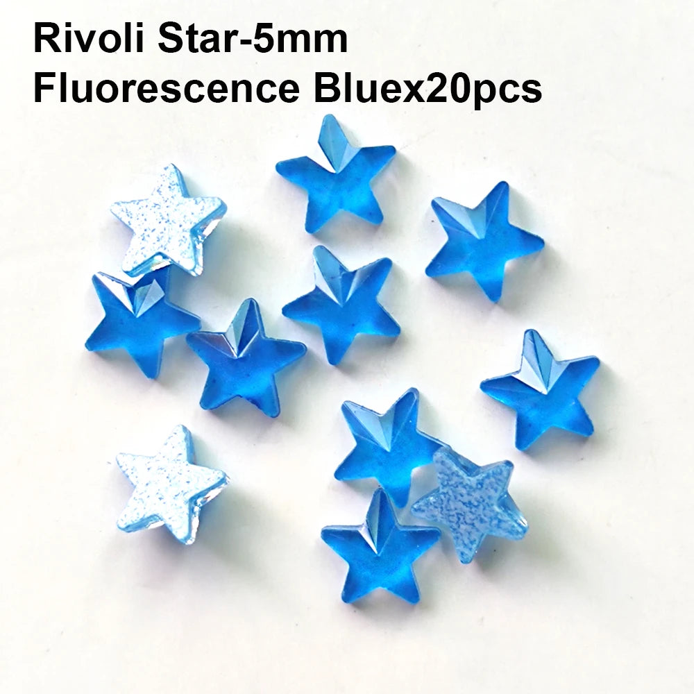 20 Stk Rivoli Stern-Strass – 5 mm Deko-Steine für Nail Art & DIY