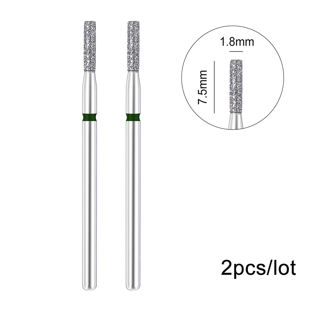 2er-Set Diamant-Fräserbits – Flammenform für Nagelhaut & Gellack (3/32", Profi-Qualität)