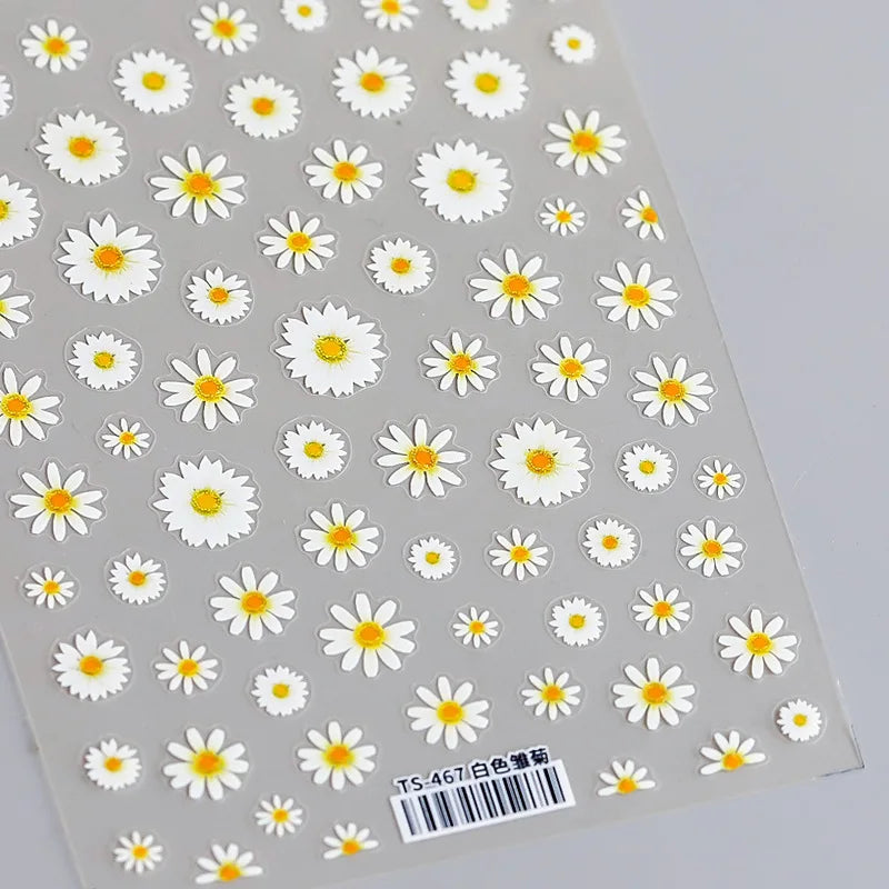 Sonnenblumen Nail Sticker – 3D Sommerblumen für kreative Nailart