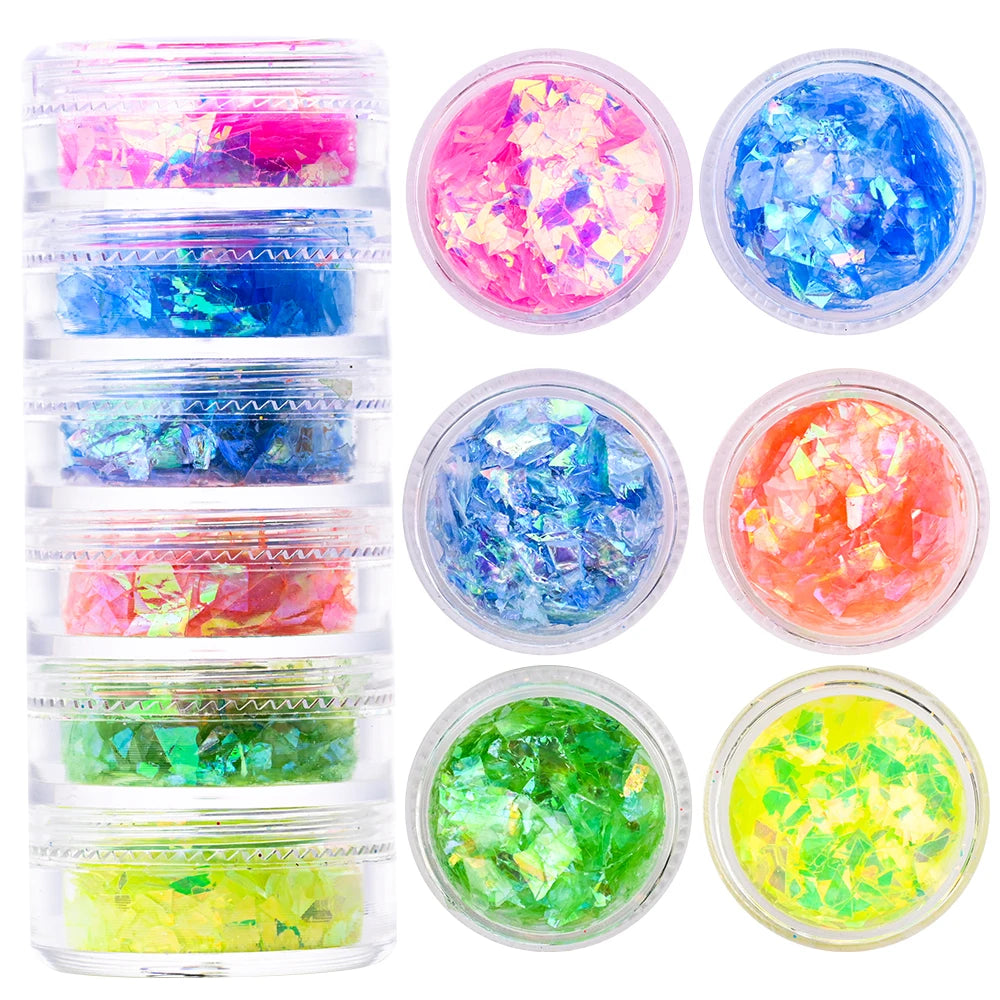 Neon-Pigmentpulver Set – 12 Farben für Nageldesign, Ombre & Chrome-Effekte