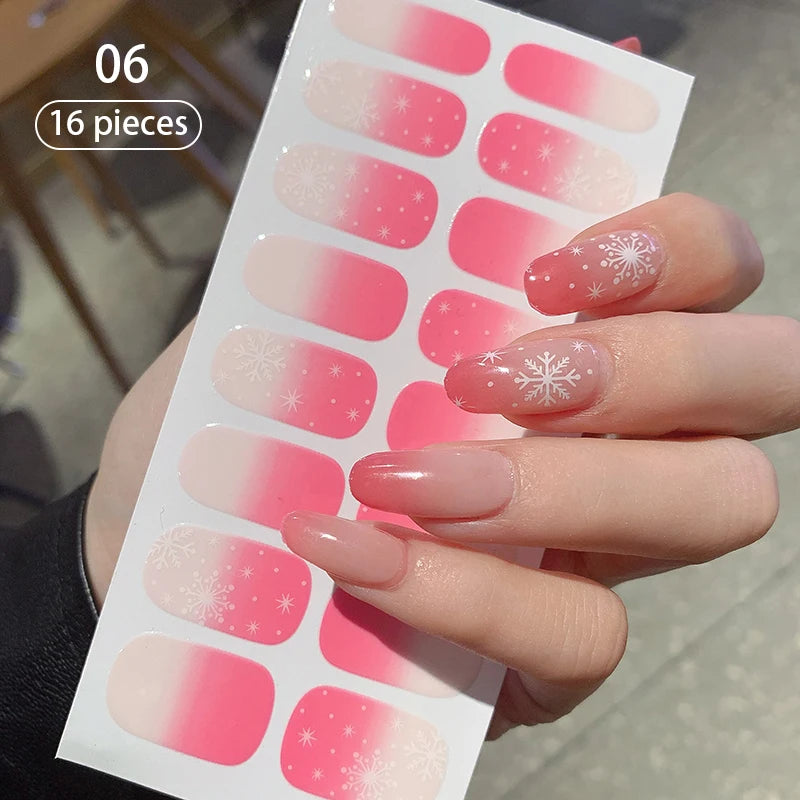 Fullcover Nail Sticker – Modische selbstklebende Nagelfolien mit Glitzer