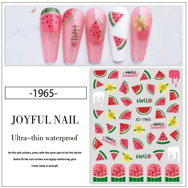 Fruit Nail Sticker – Zitrone, Erdbeere & Wassermelone | Sommerliche Nailart
