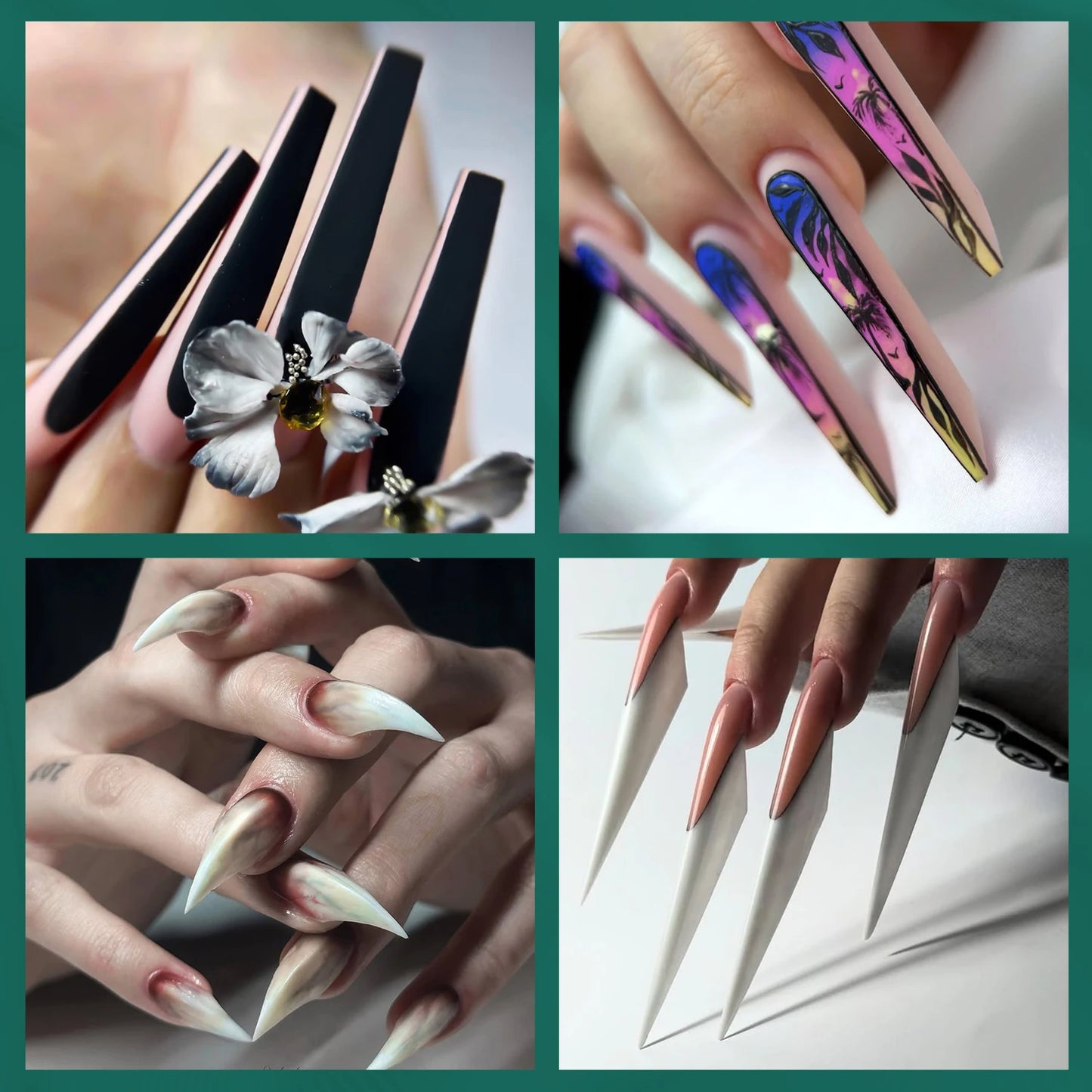 Dual Form Tips – 120 Stück | Wiederverwendbare Press-On Schablonen für Acryl/Polygel mit Nummerierung (14 Größen)