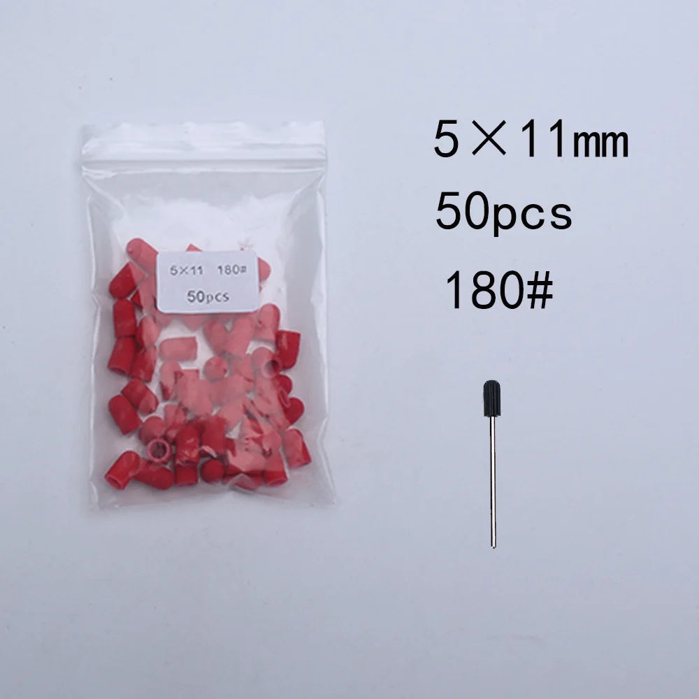 50er Set Schleifkappen für Nagelpflege mit Gummi-Träger – Pediküre & Hornhautentfernung