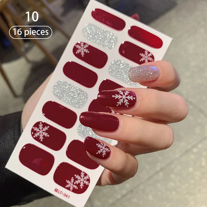 Fullcover Nail Sticker – Modische selbstklebende Nagelfolien mit Glitzer
