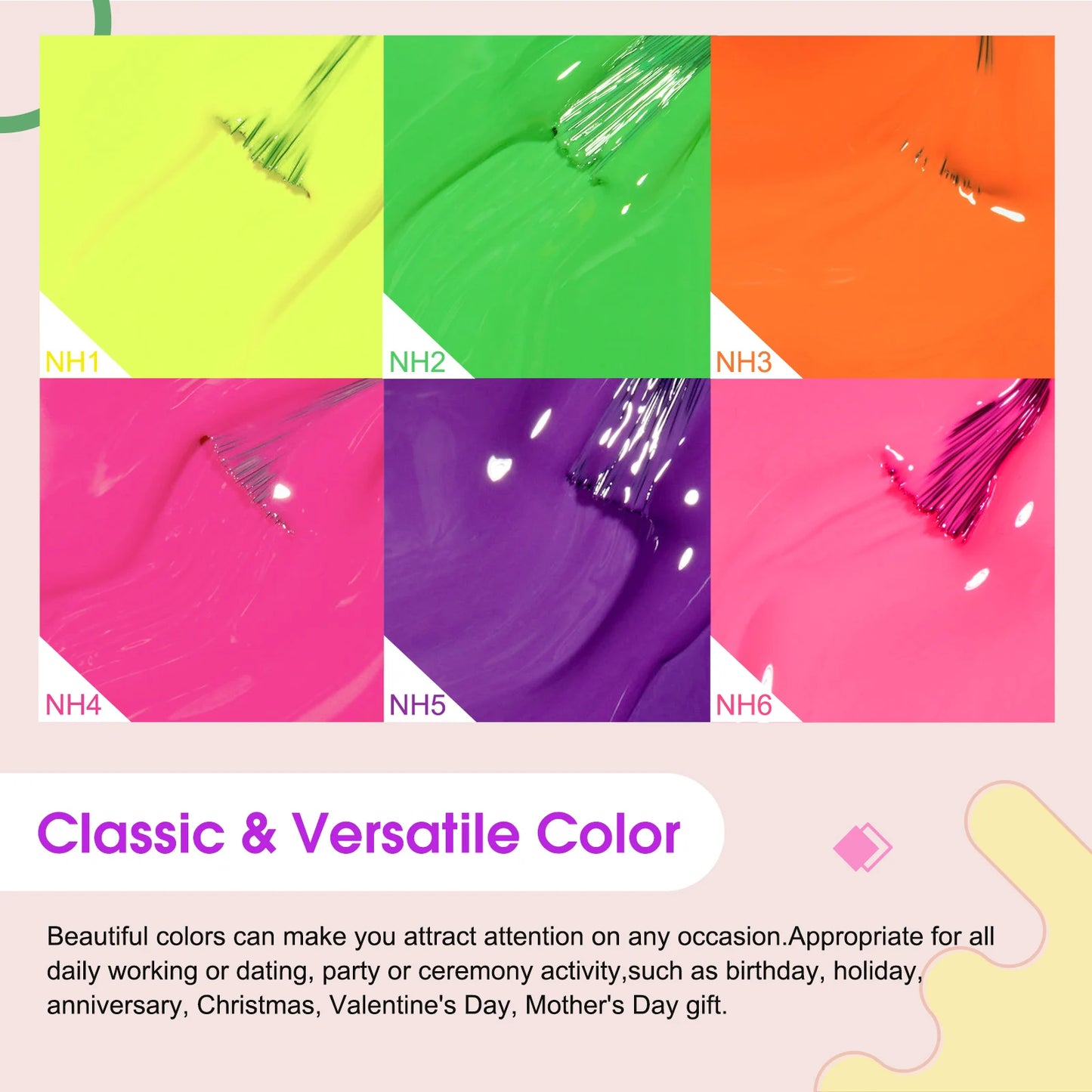 Venalisa Neon Gel-Lack 7,5 ml – UV/LED – Leuchtende Sommerfarben