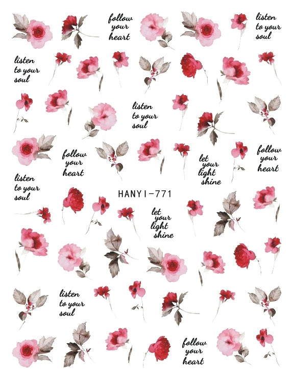3d Nail Art Stickers Purple Lavenders Bunch Flowers Girls Rabbits Butterflys Decals For Nails Tips Decorations Manicures