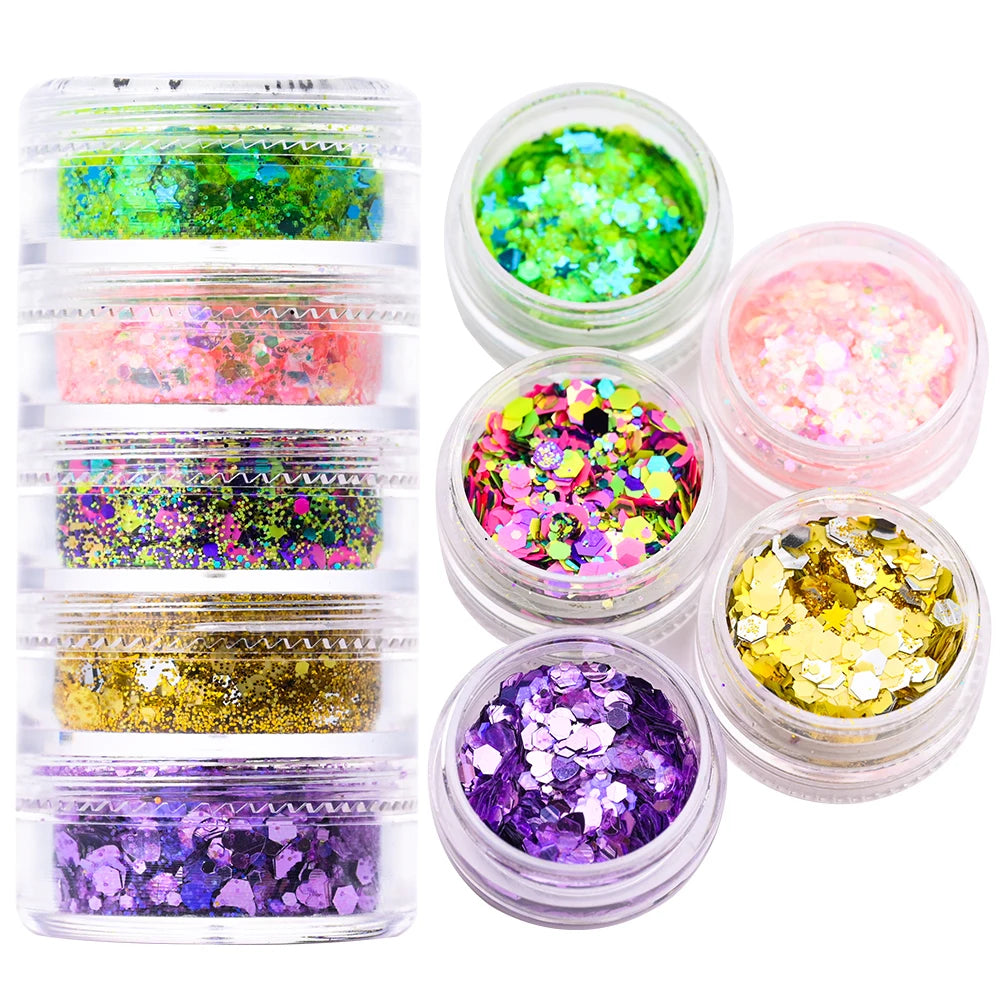 Neon-Pigmentpulver Set – 12 Farben für Nageldesign, Ombre & Chrome-Effekte
