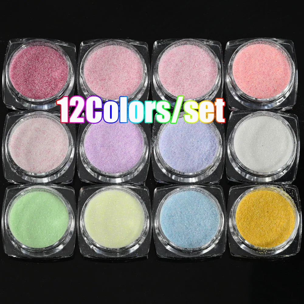 Neon-Pigmentpulver Set – 12 Farben für Nageldesign, Ombre & Chrome-Effekte