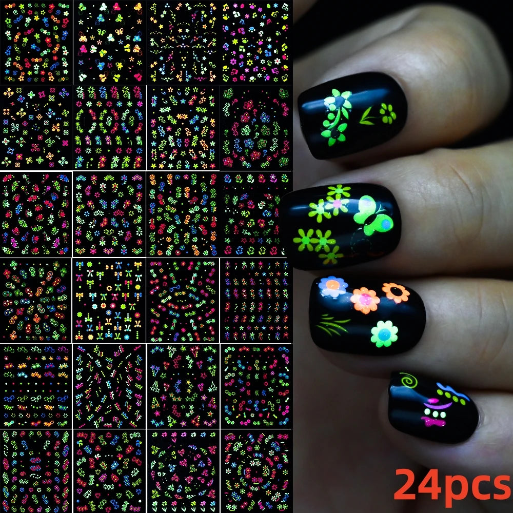 Kinder Nagelsticker „Häschen & Glitzer“ – 30 Stk Cartoon Nail Art mit Pailletten
