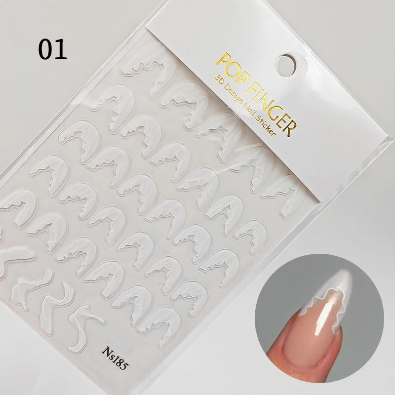 3D Schleifen Nagelsticker – Elegante Gold- & Farbbögen für French & Sommerdesigns
