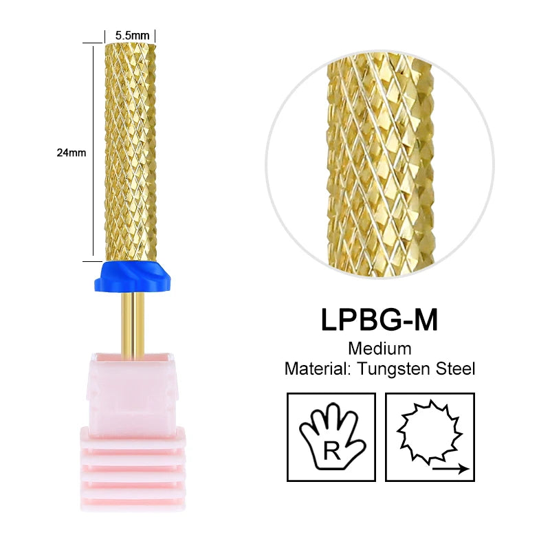 Tapered Barrel Fräserbit – Hartmetall (Tungsten), für Gelentfernung & Polieren (4XC, Gold)