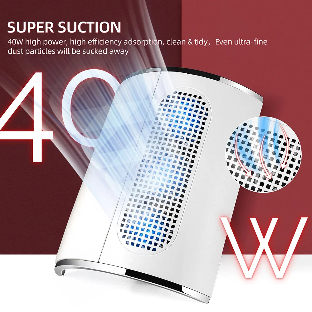 Nagelstaubabsaugung – 40 W Profi-Absauger mit 3 Lüftern für 2 Hände