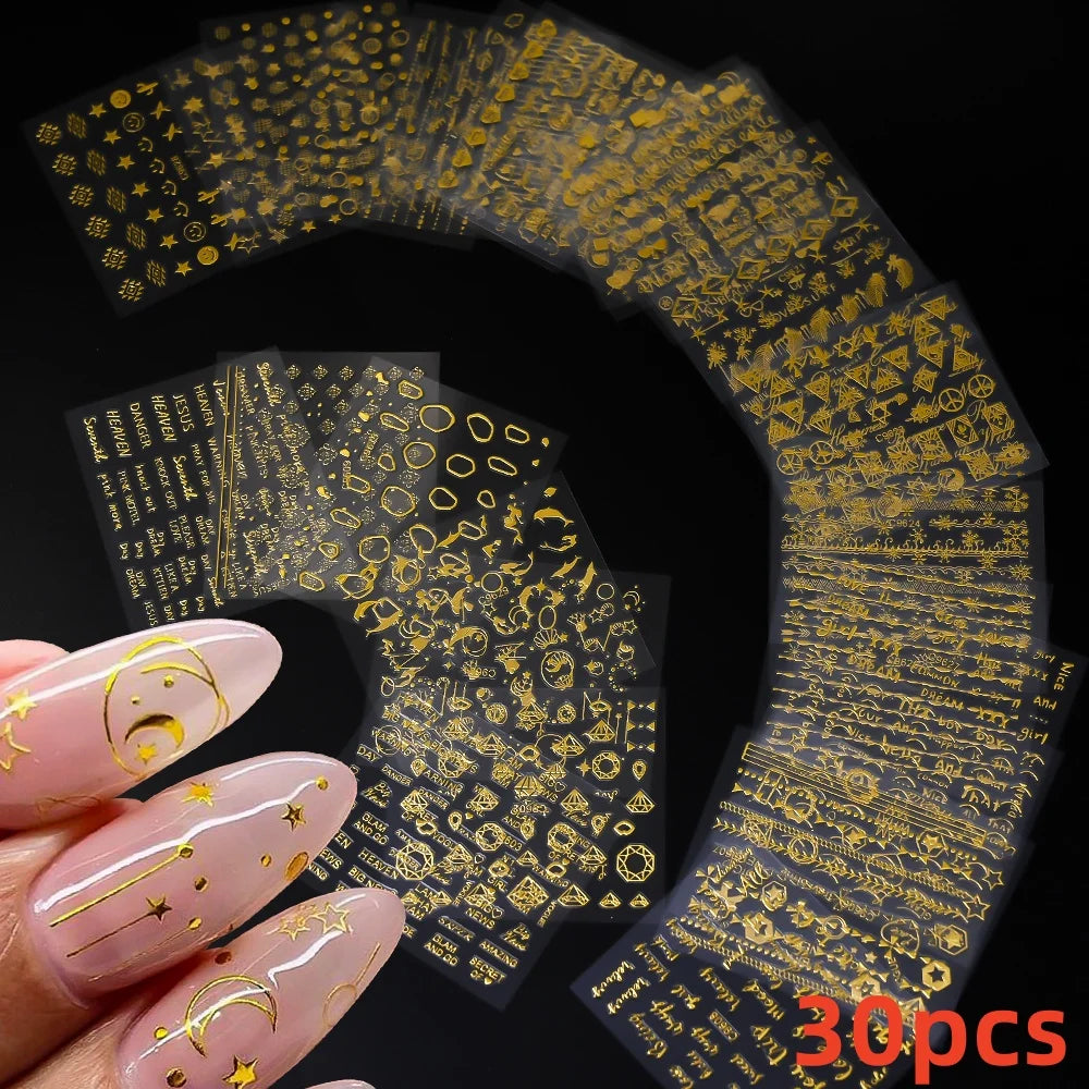 Kinder Nagelsticker „Häschen & Glitzer“ – 30 Stk Cartoon Nail Art mit Pailletten