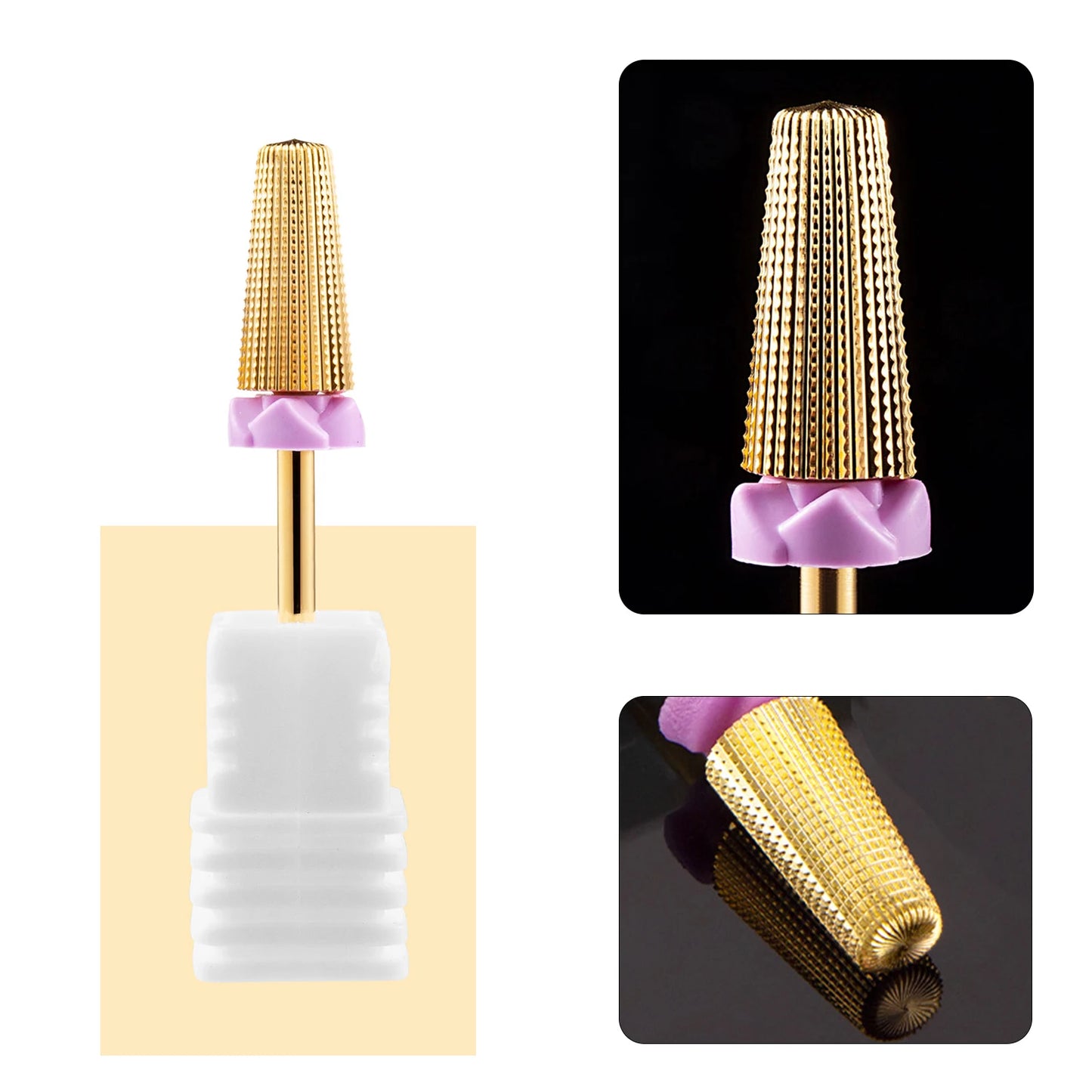 5-in-1 Hartmetall Nagelfräser-Set – Gold (Tungsten Carbide)
