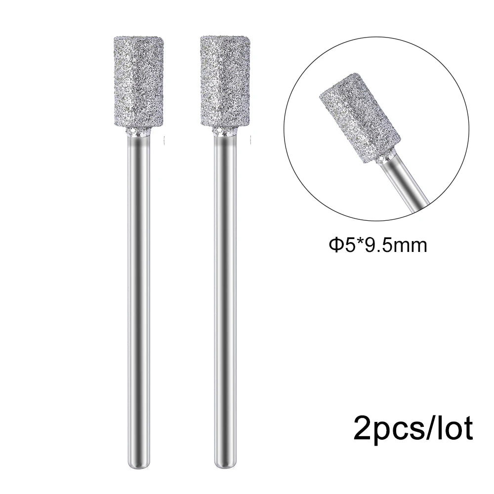 2er-Set Diamant-Fräserbits – Flammenform für Nagelhaut & Gellack (3/32", Profi-Qualität)