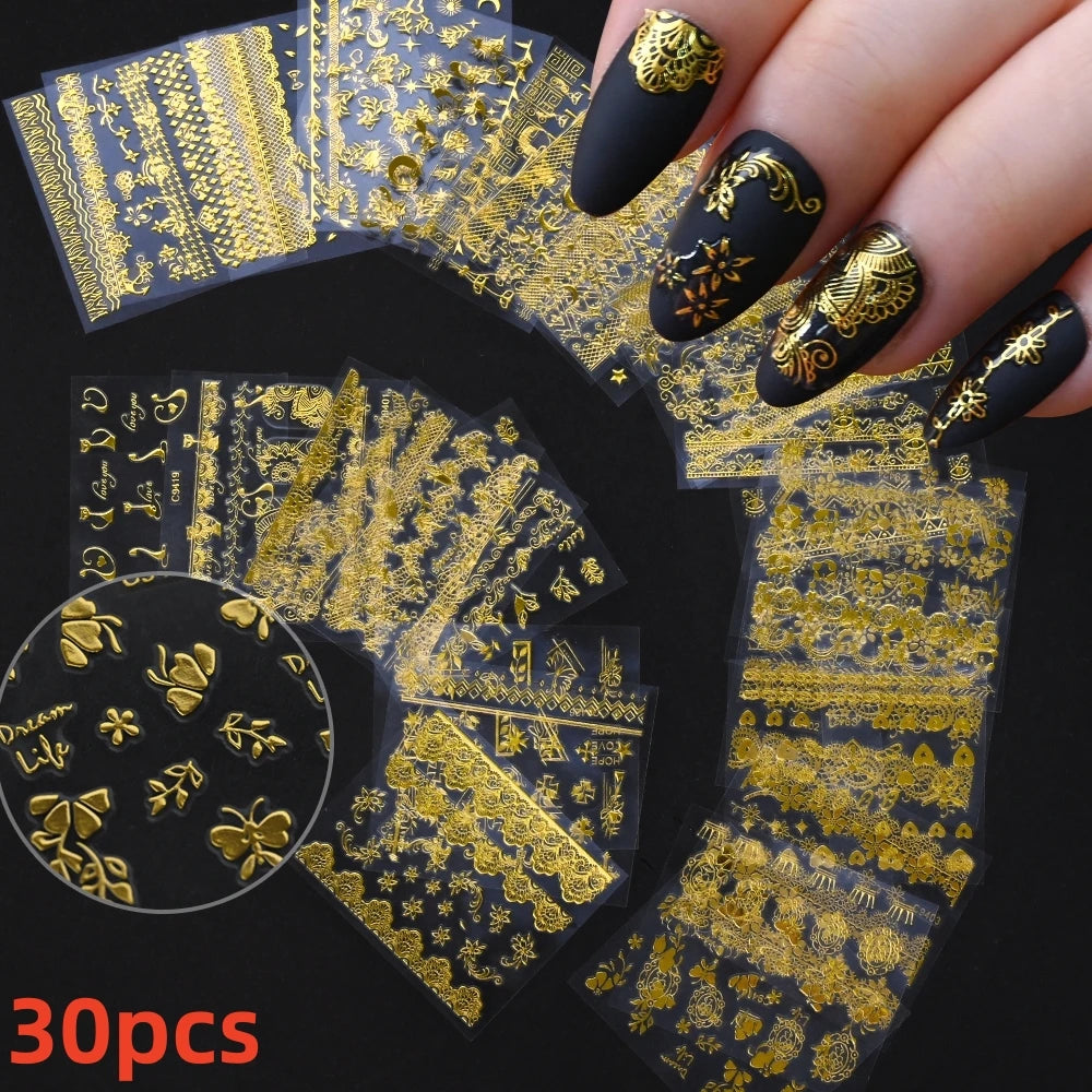 Kinder Nagelsticker „Häschen & Glitzer“ – 30 Stk Cartoon Nail Art mit Pailletten