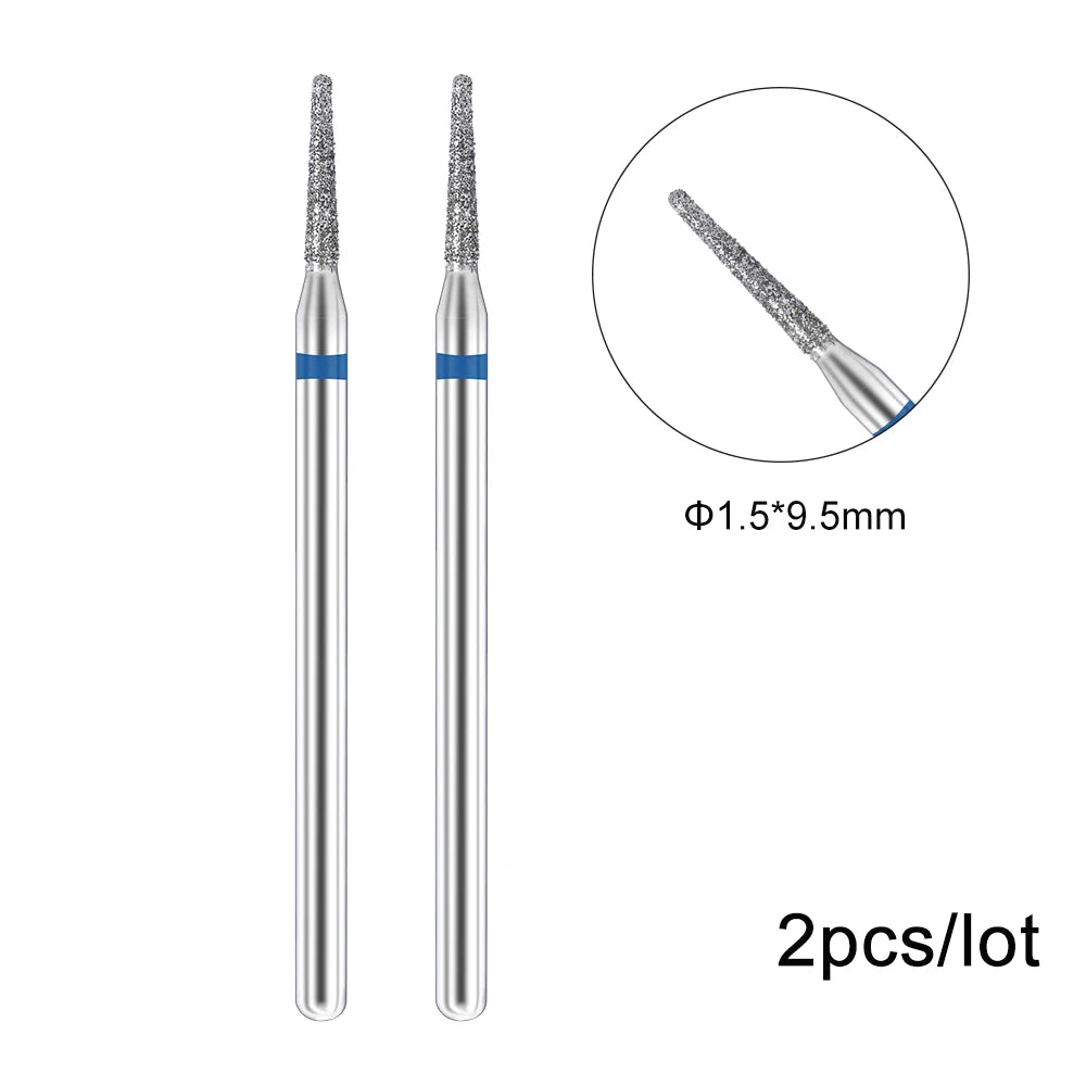 2er-Set Diamant-Fräserbits – Flammenform für Nagelhaut & Gellack (3/32", Profi-Qualität)