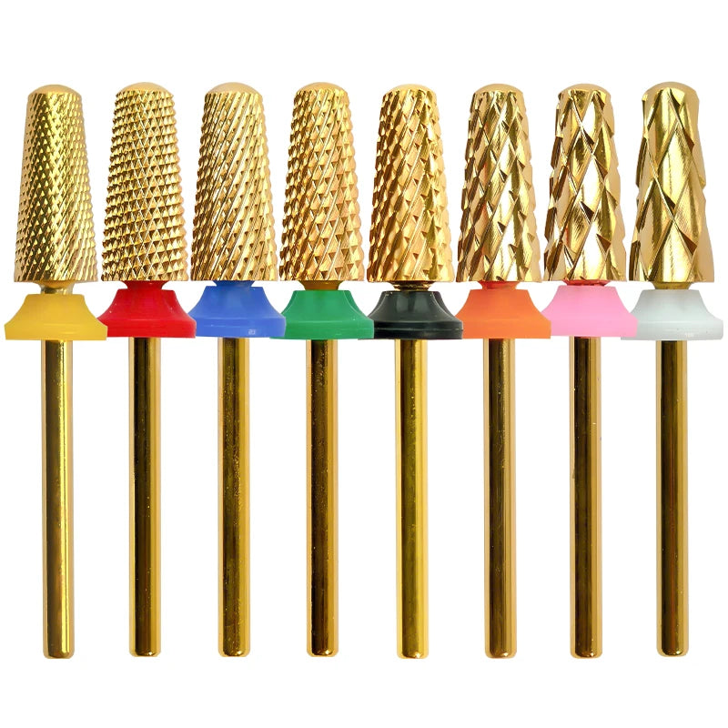 Tapered Barrel Fräserbit – Hartmetall (Tungsten), für Gelentfernung & Polieren (4XC, Gold)