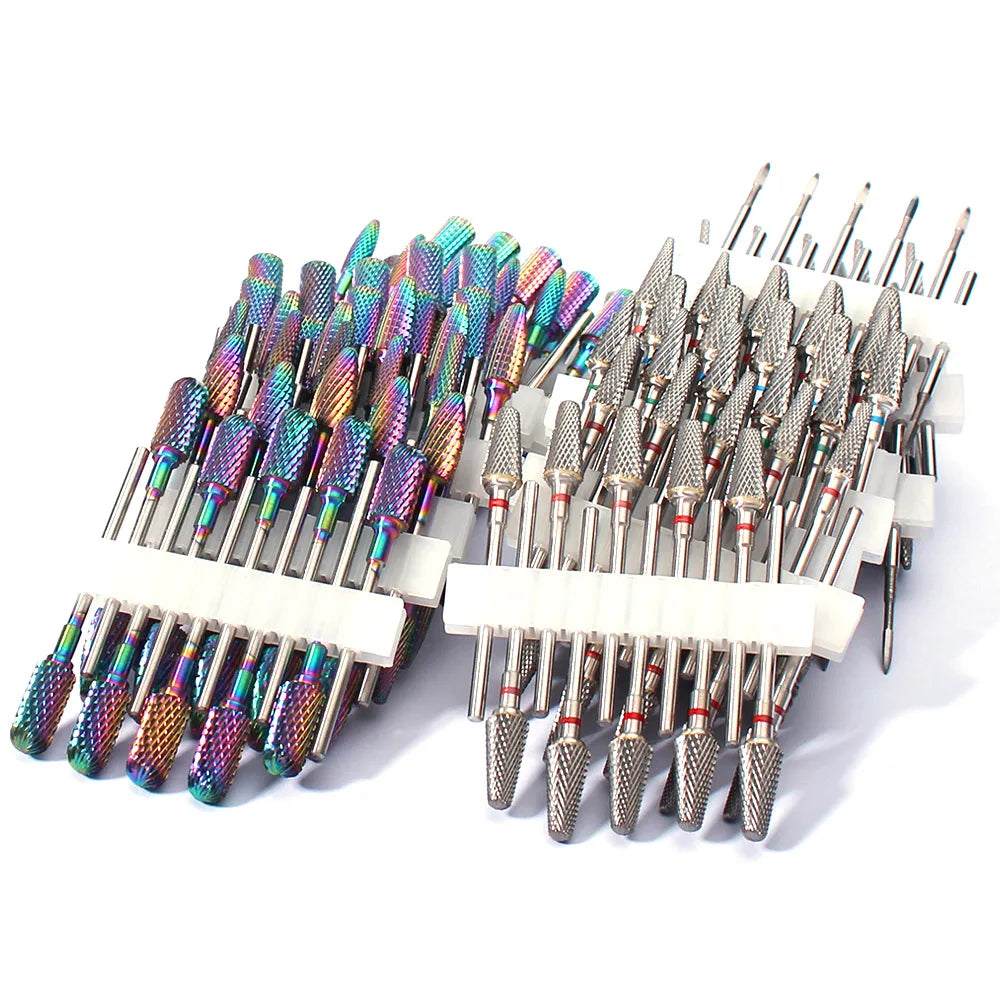 10tlg. Fräser Set für Maniküre – Hartmetall & Keramik Bits, Gel Entferner & Schleifer für elektrische Nagelfeilen