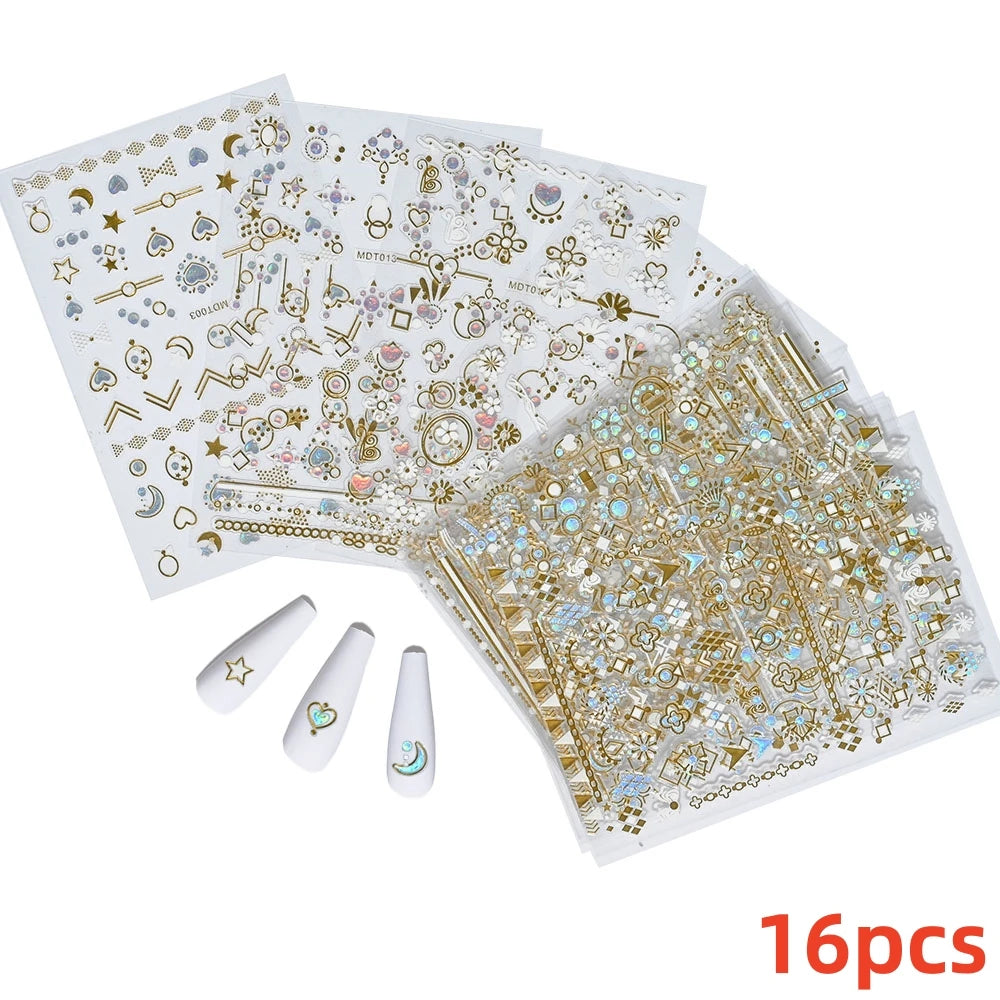 Kinder Nagelsticker „Häschen & Glitzer“ – 30 Stk Cartoon Nail Art mit Pailletten