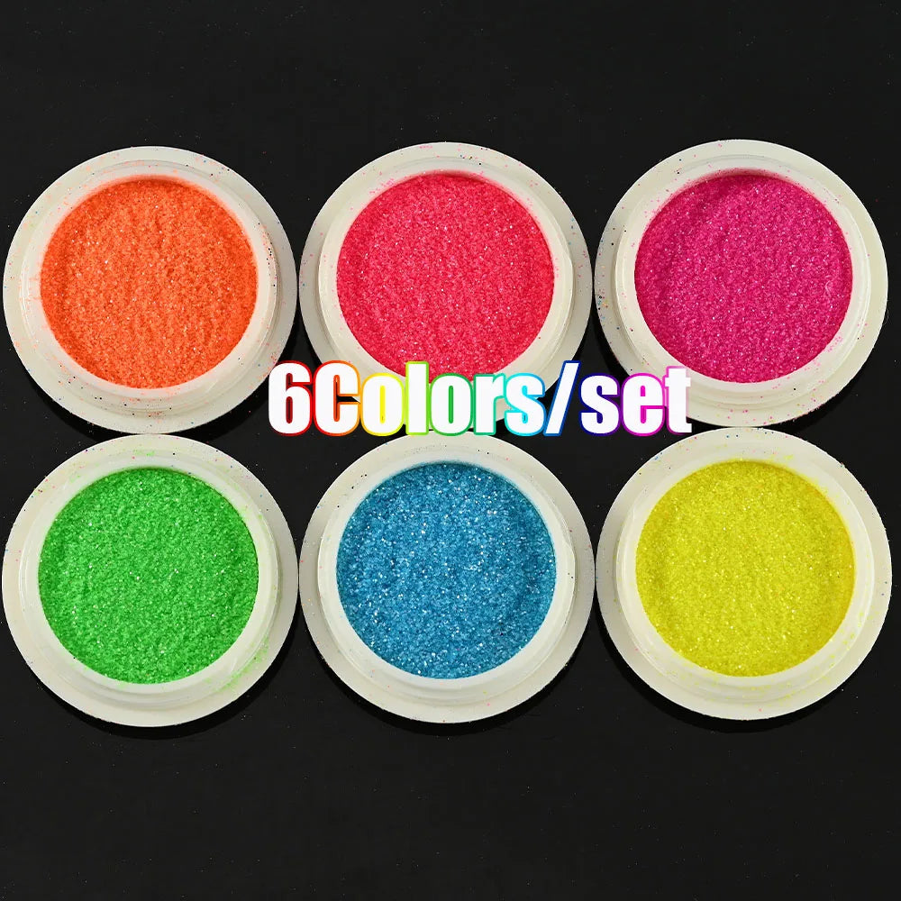 Neon-Pigmentpulver Set – 12 Farben für Nageldesign, Ombre & Chrome-Effekte