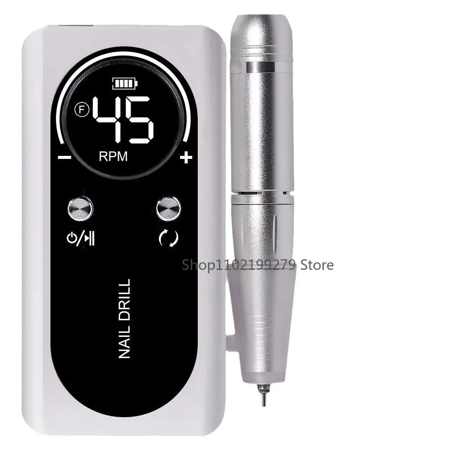 NEW Professional 45000RPM Electric Portable Nail Drill Machine Rechargeable Low Noise Nail Sander File for Manicure Salon Tool