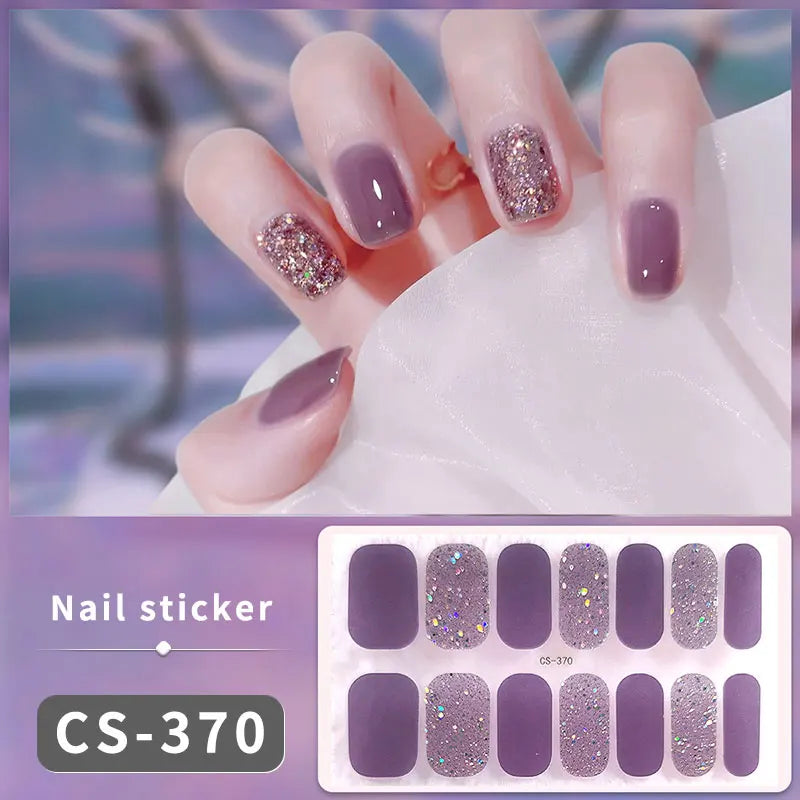 14-teilige Nagelfolien „Pastell Rainbow“ – Selbstklebende Full Cover Nail Wraps