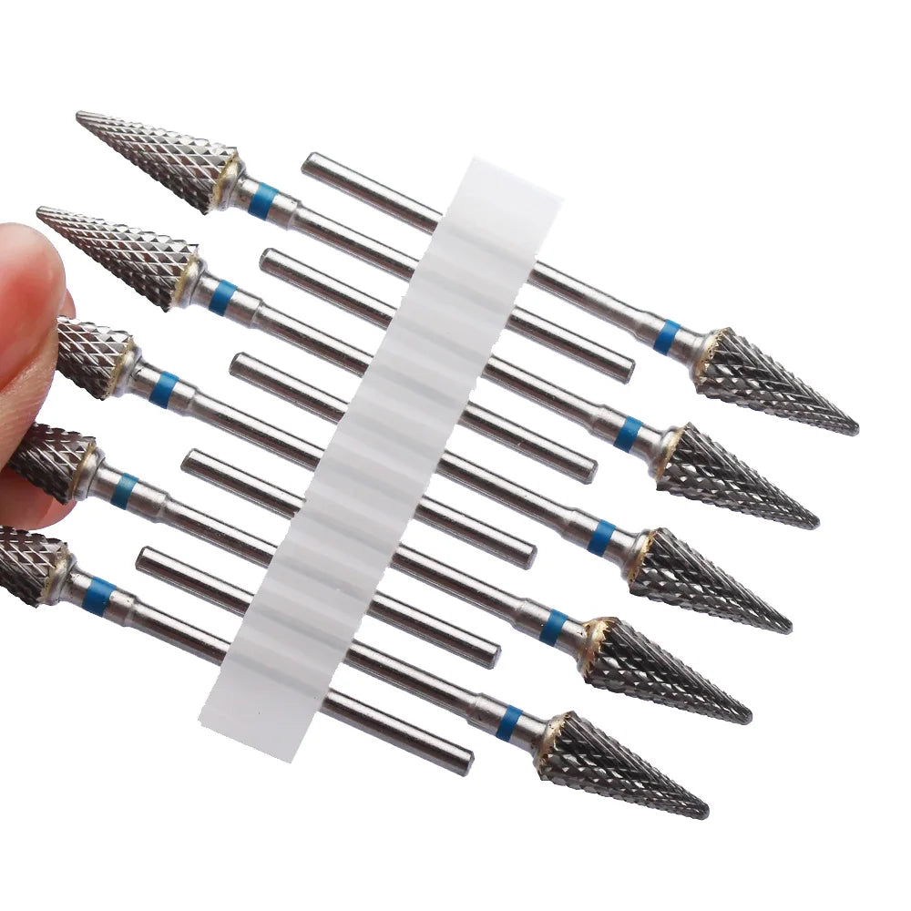 10tlg. Fräser Set für Maniküre – Hartmetall & Keramik Bits, Gel Entferner & Schleifer für elektrische Nagelfeilen