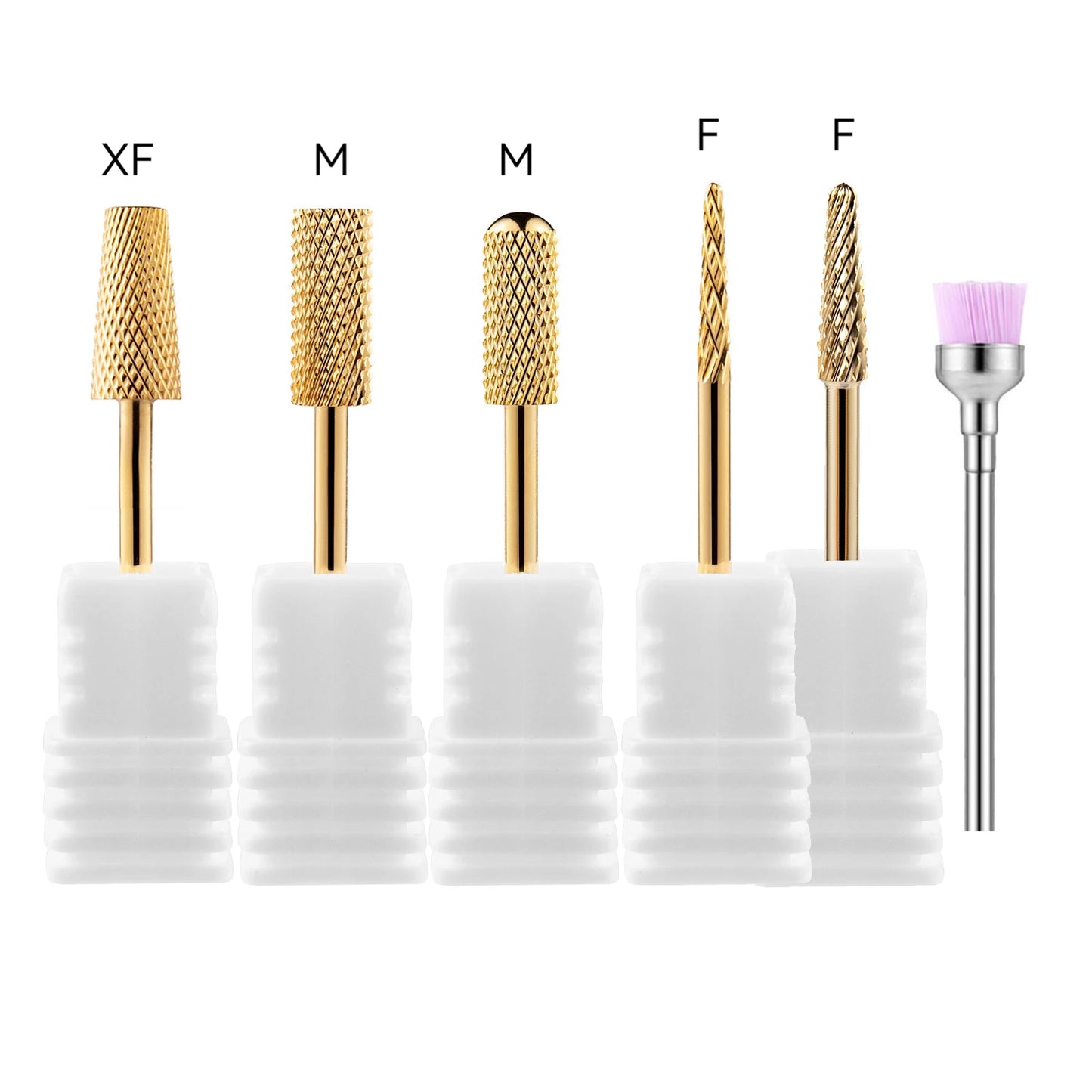 5-in-1 Hartmetall Nagelfräser-Set – Gold (Tungsten Carbide)