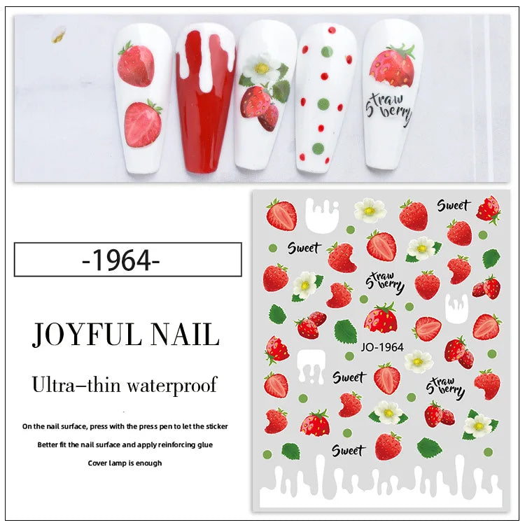 Fruit Nail Sticker – Zitrone, Erdbeere & Wassermelone | Sommerliche Nailart