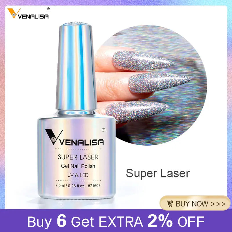 Venalisa Super Laser Gel – 7,5ml Holografischer Glitter UV/LED