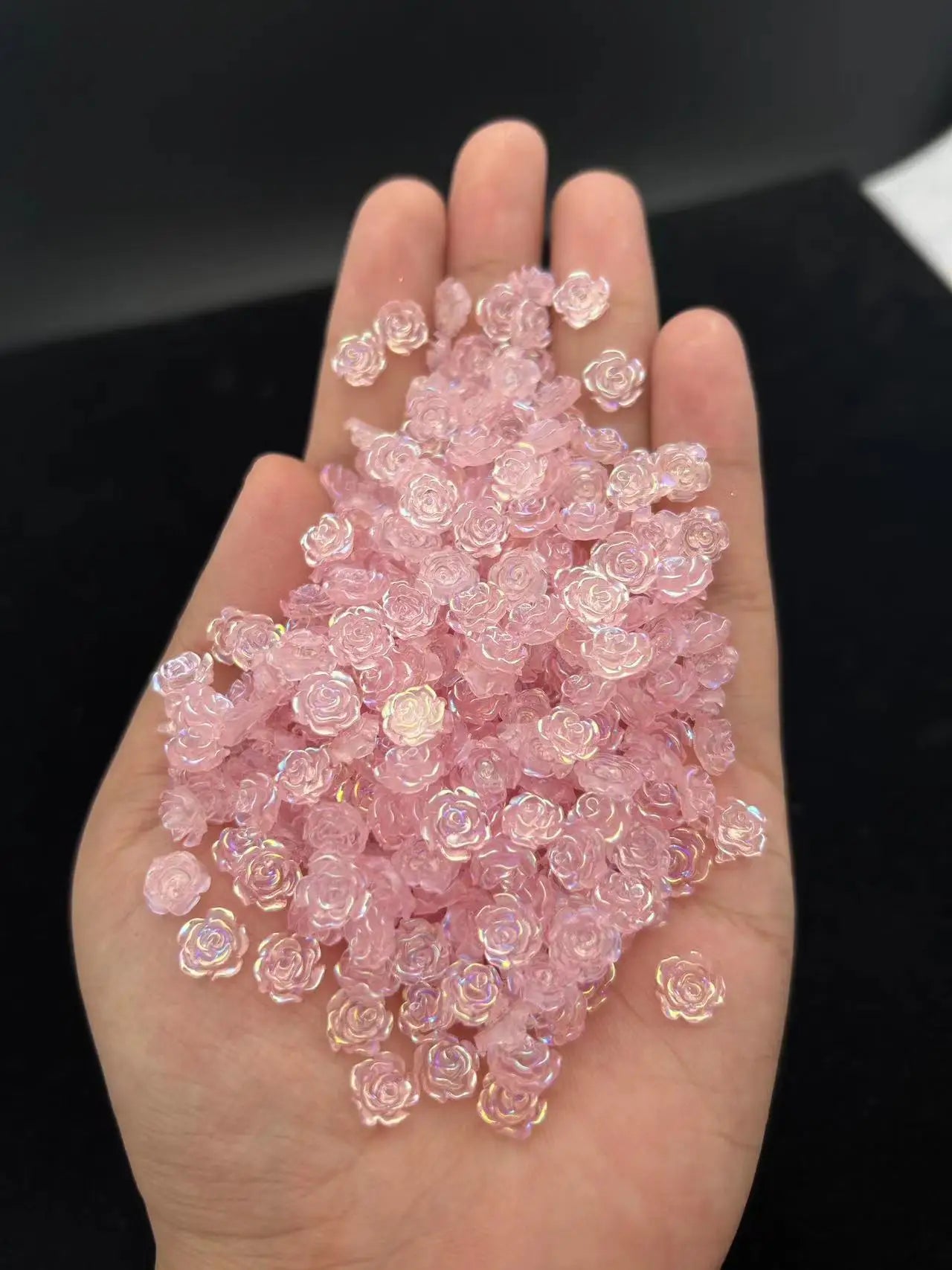 3D Nail Charms „Camellia“ – 20x Rosa Resin-Blumen für Aurora-Design