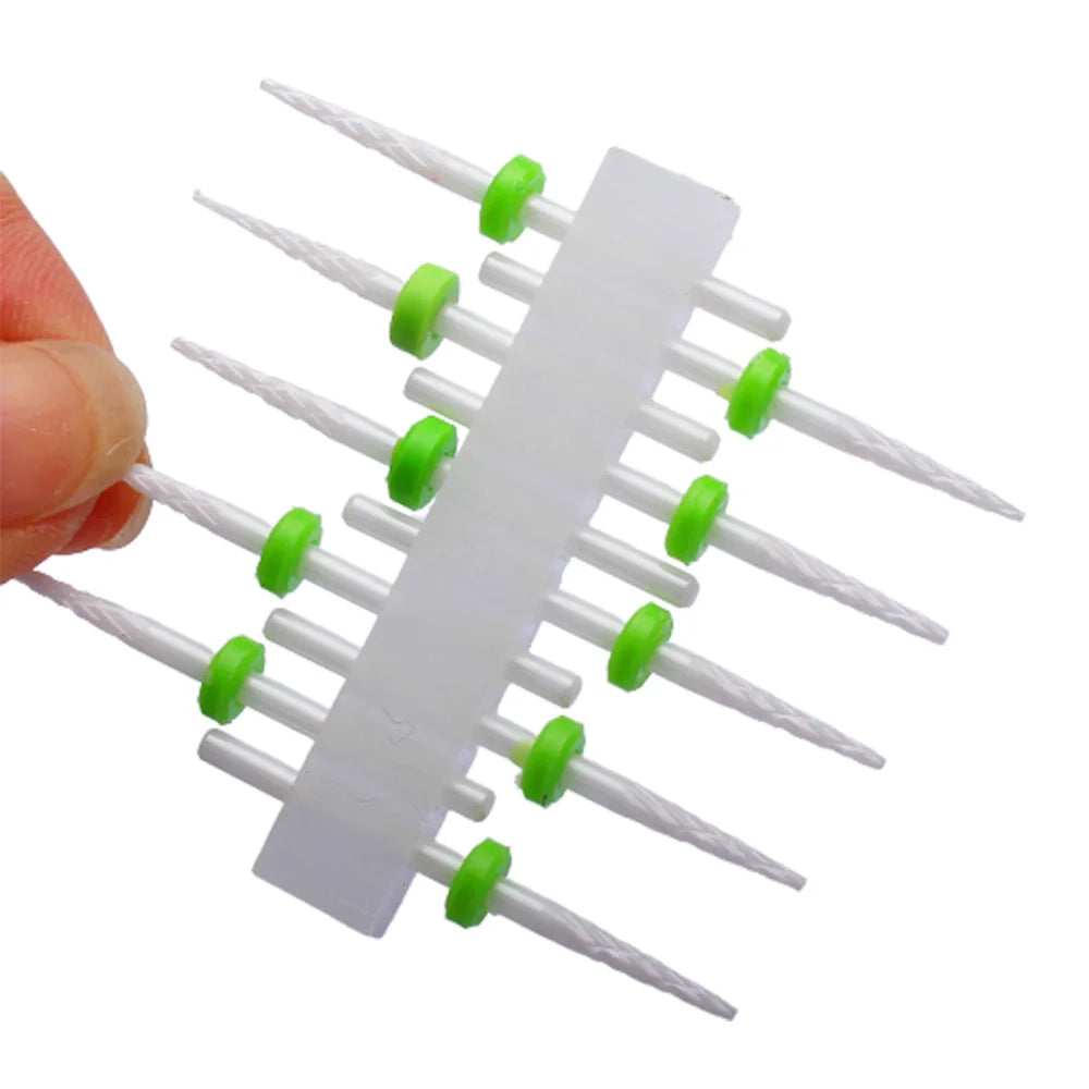 10tlg. Fräser Set für Maniküre – Hartmetall & Keramik Bits, Gel Entferner & Schleifer für elektrische Nagelfeilen