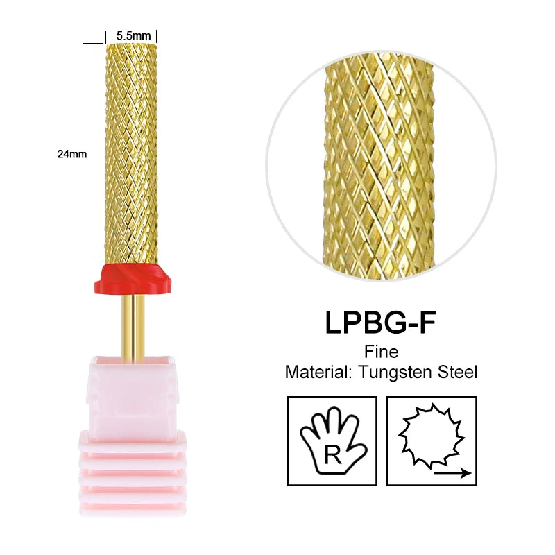 Tapered Barrel Fräserbit – Hartmetall (Tungsten), für Gelentfernung & Polieren (4XC, Gold)