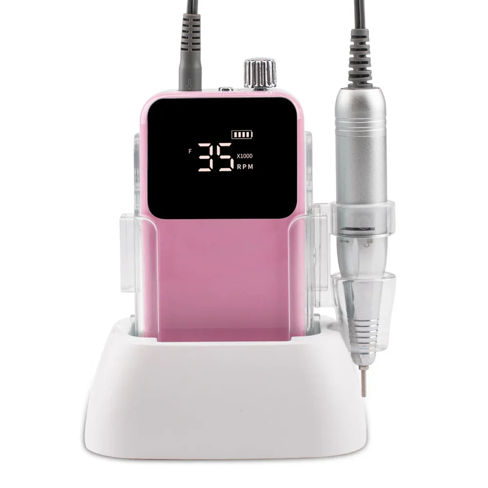Kabellose Nagelfräse 85 W – 35.000 U/min Profi Brushless Nail Drill für Studio & Zuhause