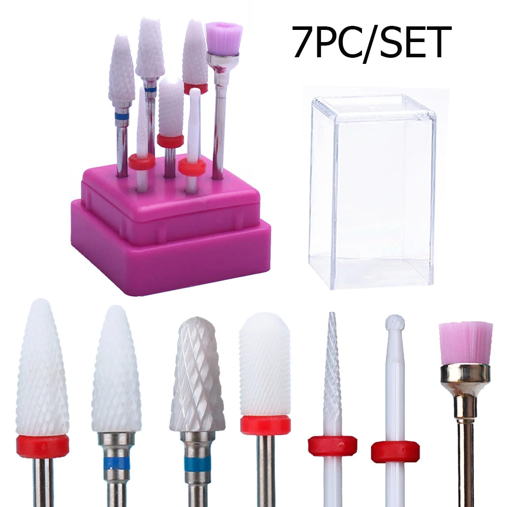 ASWEINA Fräser-Set – 10-tlg. Keramikaufsätze für Nagelfräser & Maniküregeräte