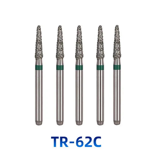 AZDENT Dental Diamantbohrer – 5 Stück, FG 1.6 mm, Medium für Turbine/High-Speed-Handstück