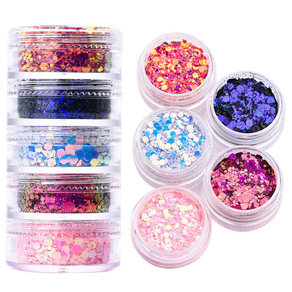 Neon-Pigmentpulver Set – 12 Farben für Nageldesign, Ombre & Chrome-Effekte