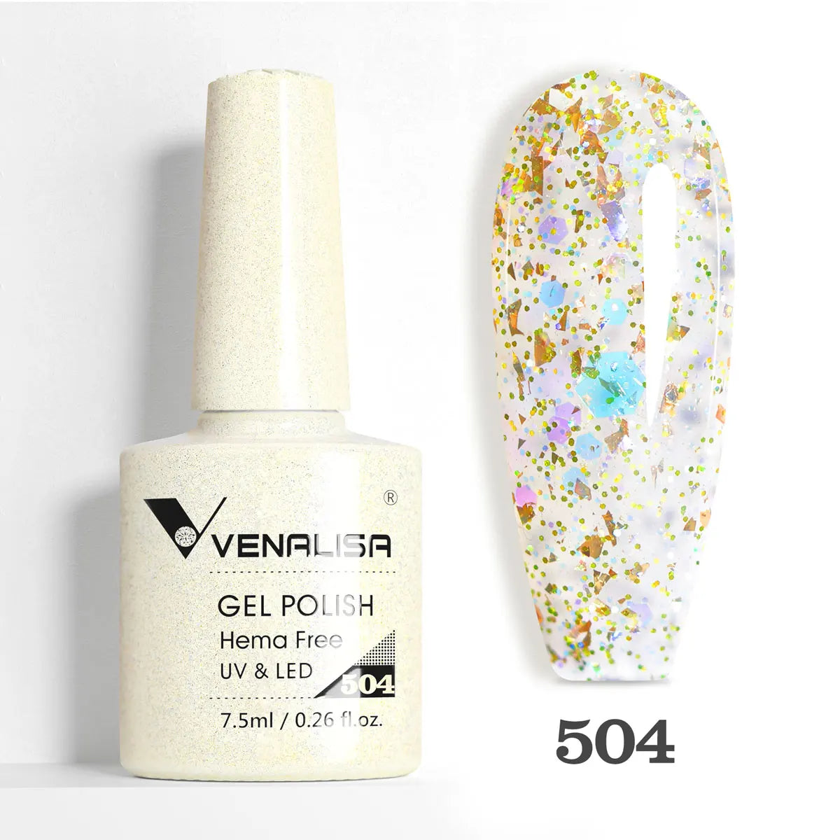 Venalisa HEMA-FREE Gel-Lack – 7,5 ml – French, Nude & Glitzer-Kollektion