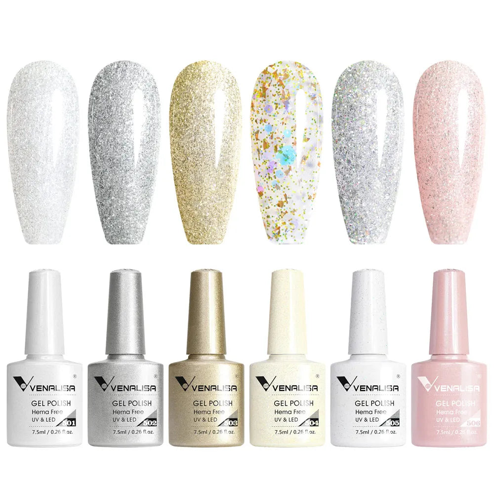 Venalisa HEMA-FREE Gel-Lack – 7,5 ml – French, Nude & Glitzer-Kollektion